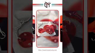 Personalised Heart & Key Couple Keyrings: Engraved Valentine's Gift