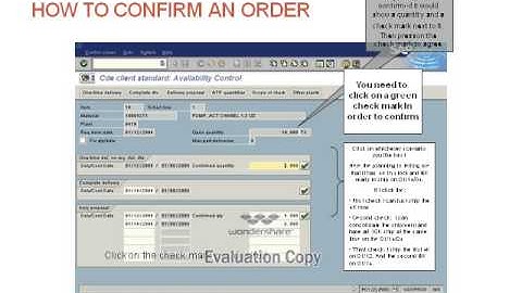 GU SAP How to confirm an order VA02