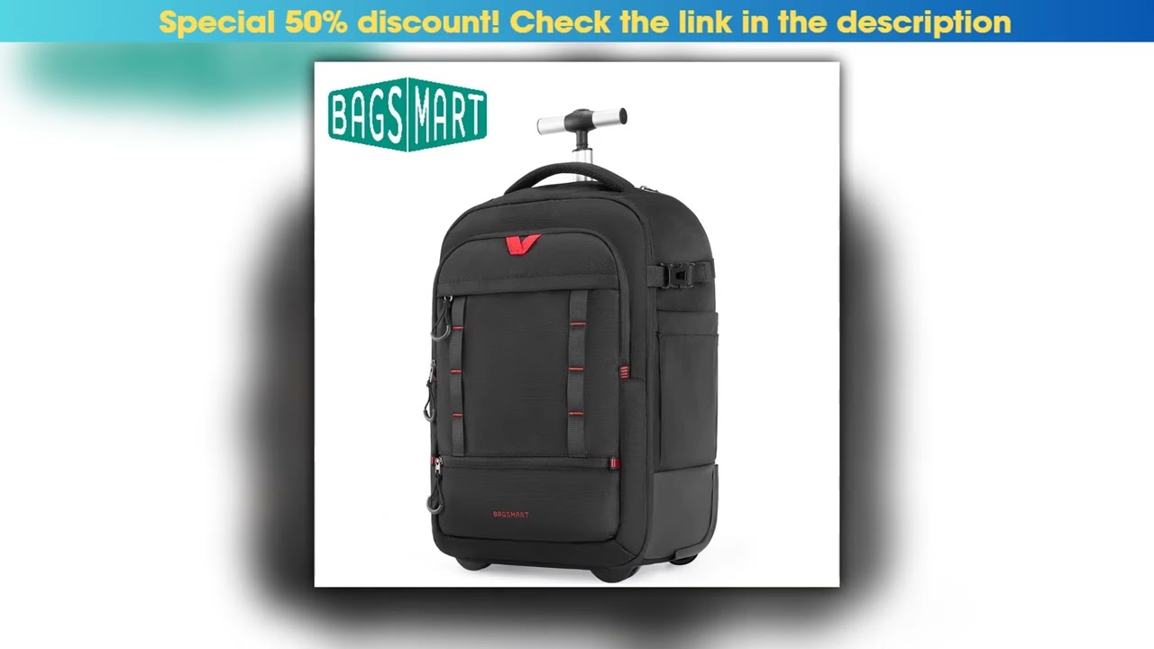 BAGSMART Rolling Camera Bag Photographer Backpack for DSLRs Professional Roller Photo Bags