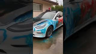 Spray Painting A Tesla shorts