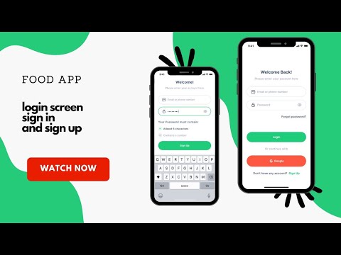Flutter UI -Login , Signup Page - Speed Code - food app part 3