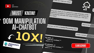 Build a Chatbot Like ChatGPT Using JavaScript | DOM Manipulation Project for Beginners