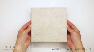 Windsor Versailles Pattern Travertine Look Porcelain Tile - Ivory Off White