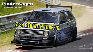 The Fastest MK2 Golf Nurburgring lap of 2023 | #pinderwagen vs Cayman GT4 RS | 7:24 BTG |【4K】