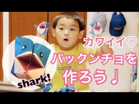 英語で工作 折り紙でパックンチョを作ろう サメができたよ シャーーーッ 170 Youtube