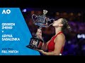 Qinwen zheng v aryna sabalenka full match  australian open 2024 final