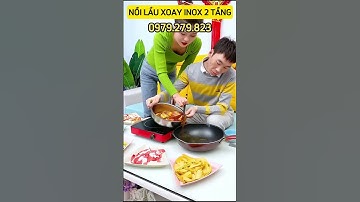 Nồi lẩu xoay inox 2 tầng