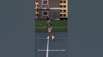 Roger Federer practicing against a wall. The most beautiful thing you