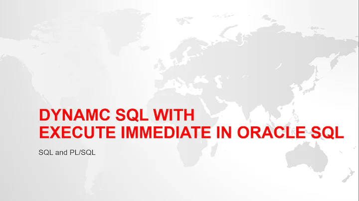 DYNAMIC SQL WITH EXECUTE IMMEDIATE IN ORACLE PL/SQL WITH EXAMPLE