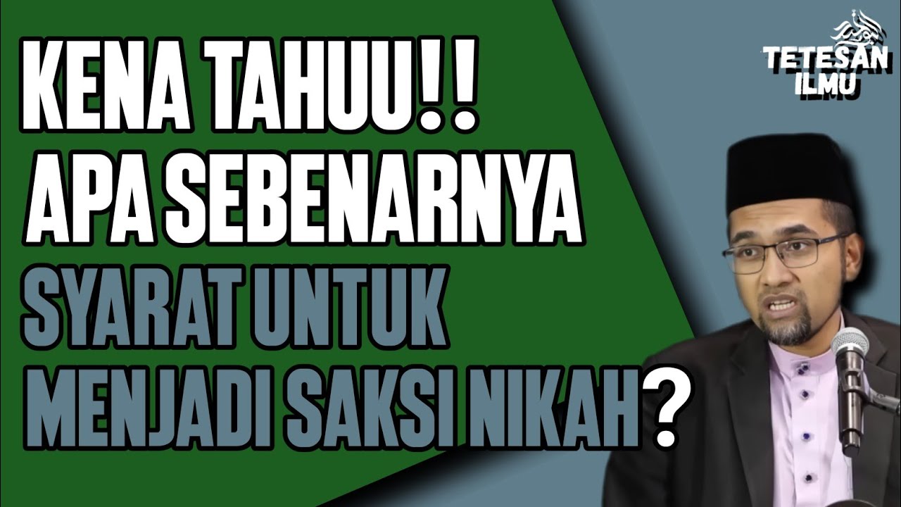 KENA TAHUU!!, APA SEBENARNYA SYARAT UNTUK MENJADI SAKSI NIKAH ?? || DR ROZAIMI RAMLE 