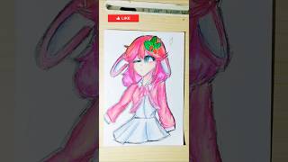 Drawing Anime Strawberry Bunny OC 🍓🐰 | Cute Anime Art Speed Drawing #shorts #drawing #art