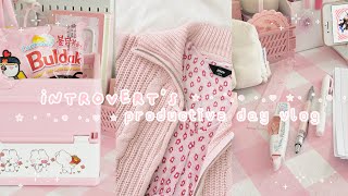 🌷introvert’s productive vlog🎀studyin🗒️,skincare,breakfast🍞,cozy dinner,haul+more | pink aesthetic 💗