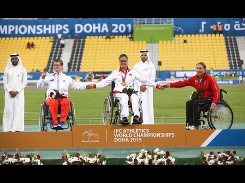 Women's javelin F34 | Victory Ceremony |  2015 IPC Athletics World Championships Doha