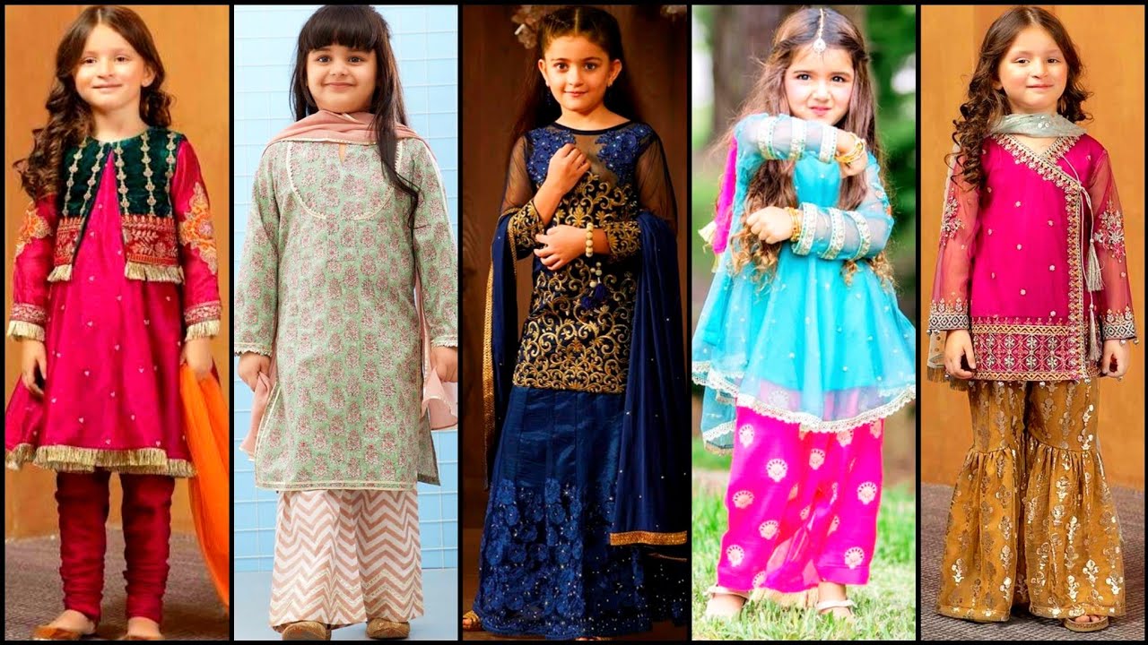 Elegant And Stylish Child's Dresses/Latest Classy Child's kurtis And 3 Piece And 2 Piece Dresses