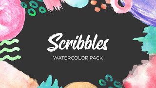 Scribbles. Watercolor Pack DaVinci Resolve Templates Wealth