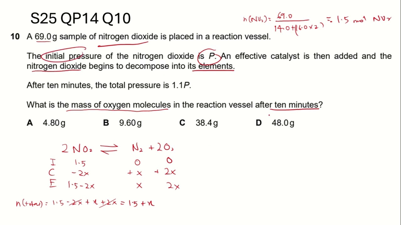 9701 S25 QP14 Q10 Cambridge International AS Level Chemistry 9701/14/M/J/25/Q10 Paper 14 Question 10