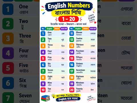 ১–২০ ইংরেজি সংখ্যা ১ মিনিটে শিখুন! 😱 | English Numbers 1 to 20 in Bangla | সহজে ইংরেজি শেখা 😲👌