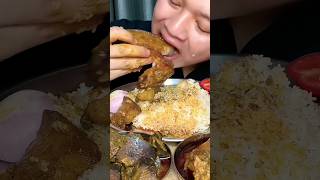 ASMR: EATING SPICY MUTTON FAT CURRY🔥 BASMATI RICE || #shorts​ #mukbangn​#asmreating​ #mukbangasmr​