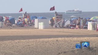 Red flags posted in Virginia Beach due to rough surf