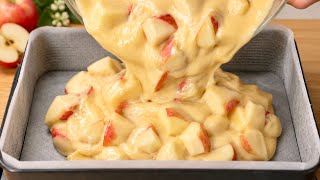Apfelkuchen in 1 Minute! Viele Äpfel, wenig Teig! Einfach alles vermischen und backen!