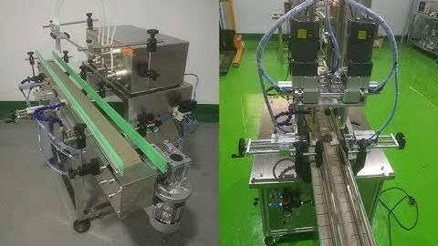 Automatic 4 nozzles magnetic pump liquid filling machine with capping for small bottles