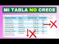 Mi Tabla NO CRECE al agregar nuevas filas y columnas[Solución 2024]