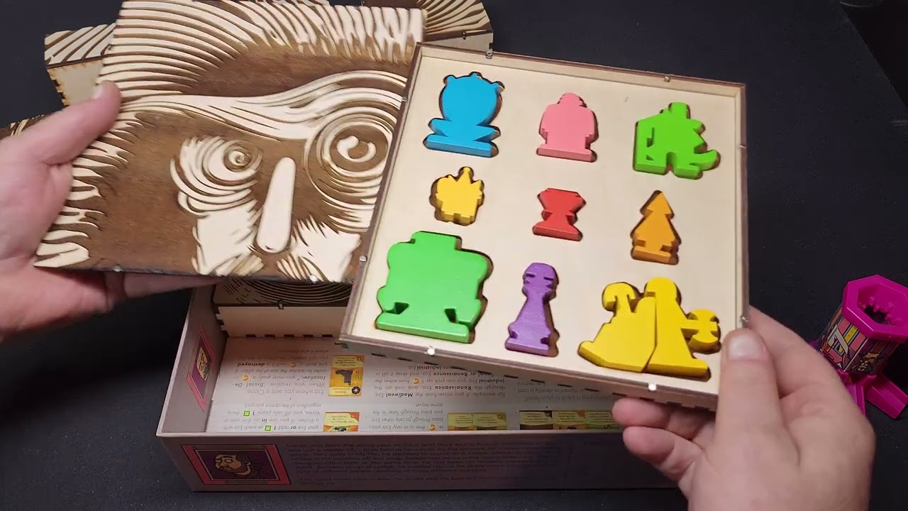 My custom wood insert for The Loop board game.