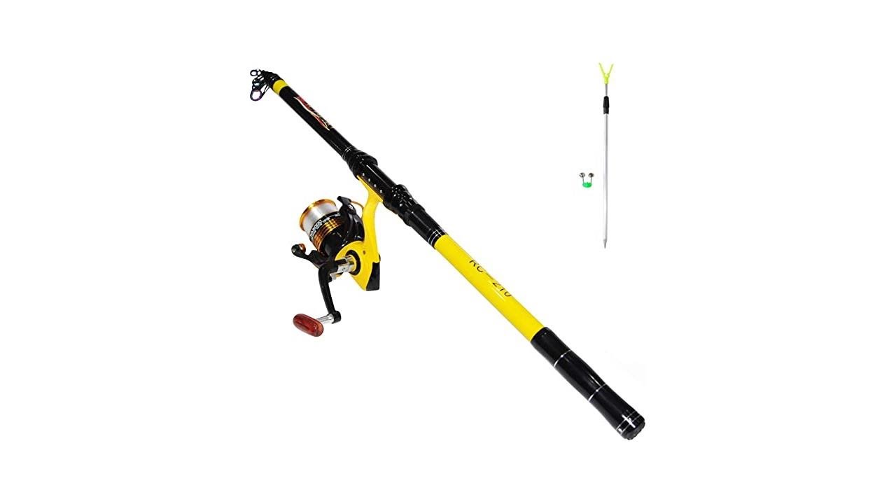 Richcat Fishing Rod and Reel Combo，Medium Heavy Poles and Reels Telescopic  Rod Kits for Adults， 22l 