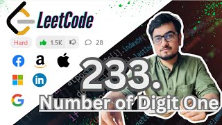 Number of Digit One |  LeetCode (Hard) #223 | Google