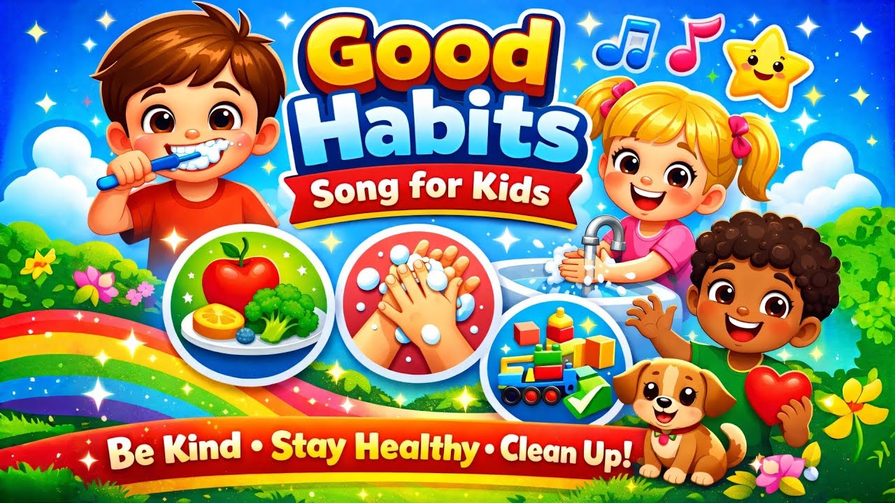 Good Habits Song for Kids 🎵 | Clean Up, Be Kind & Stay Healthy! 🧼😊