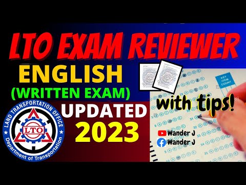 LTO EXAM REVIEWER FOR DRIVER'S LICENSE (WRITTEN) | ENGLISH VERSION | 2021 | Wander J