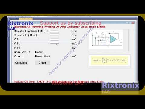 Design Summing Op Amp Calculator Visual Basic P9