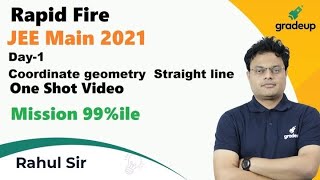 RAPID FIRE- JEE-MAINS              Day-1 Coordinate geometry ( Straight line in one shot) | GRADEUP