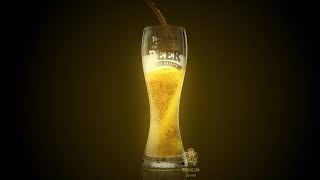 Beer into glass in Realflow