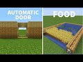 3 SIMPLE REDSTONE builds in Minecraft! Redstone Door, Secret Chest, Automatic farm [2023]