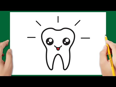 Como desenhar um dente kawaii