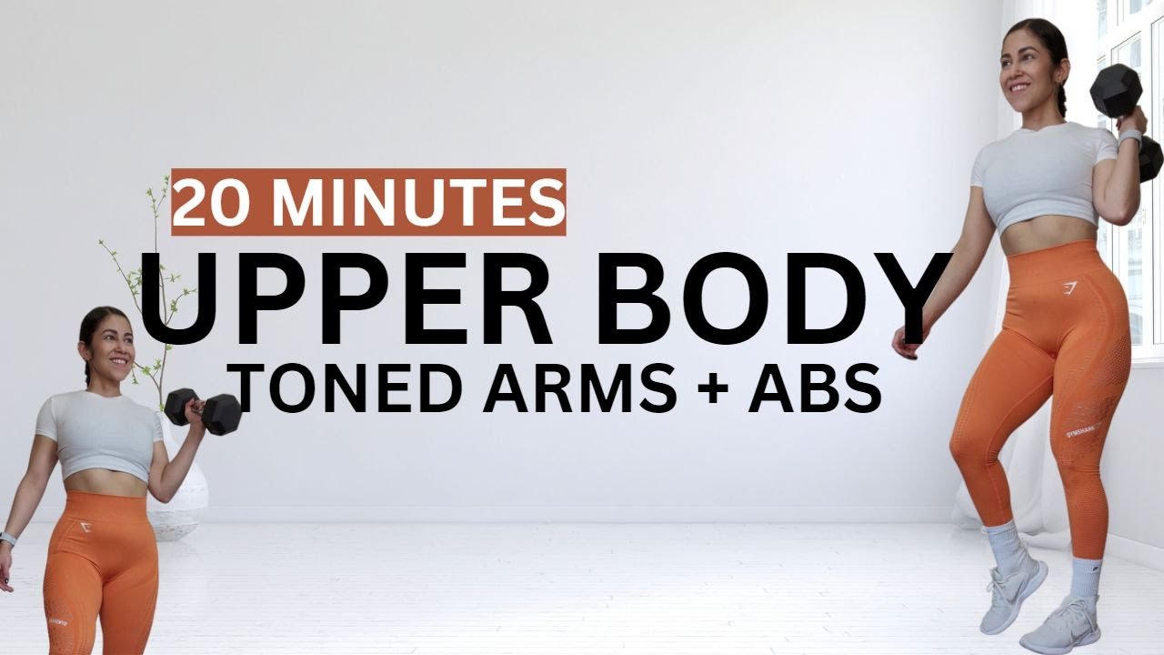 20 MIN TONED UPPER BODY + ABS, Home Workout with dumbbells | Epic HIIT ...
