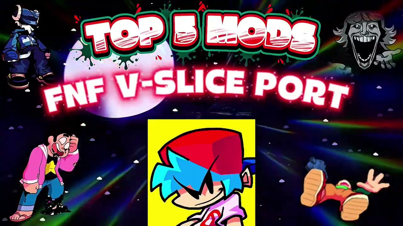 🔥FNF MOD🔥TOP 5 MODS EPICOS DE FRIDAY NIGHT FUNKIN' MOBILE V-SLICE PORT 📁✅😎