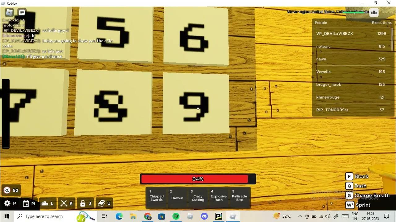 Code for the cafe in waterfall in rogue demon youtube