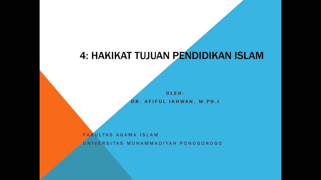 tujuan pendidikan islam tujuan pendidikan islam