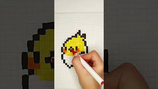 Hand Made PIXEL ART parrot drawing