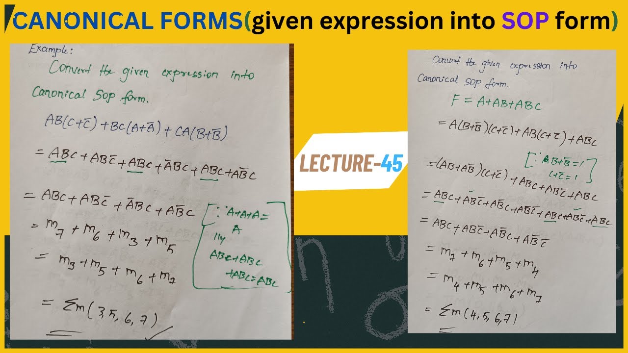 Canonical Forms ||Convert any expression into SOP form||