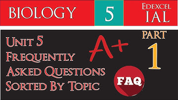 IAL Edexcel Biology Unit 5|Frequently Asked Questions Sorted By Topic (Part 1) in Under 15 minutes.