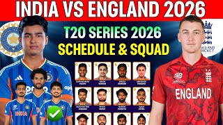 India vs England T20 Confirm Final Squad 2026|IND vs ENG T20 Squad &amp; Schedule 2026|ind vs eng Series