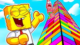 Spongebob Plays Giant Jenga In Roblox