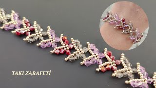 Renkli kelebek bileklik yapımı /Colorful butterfly bracelet/ How to make beaded butterfly bracelet