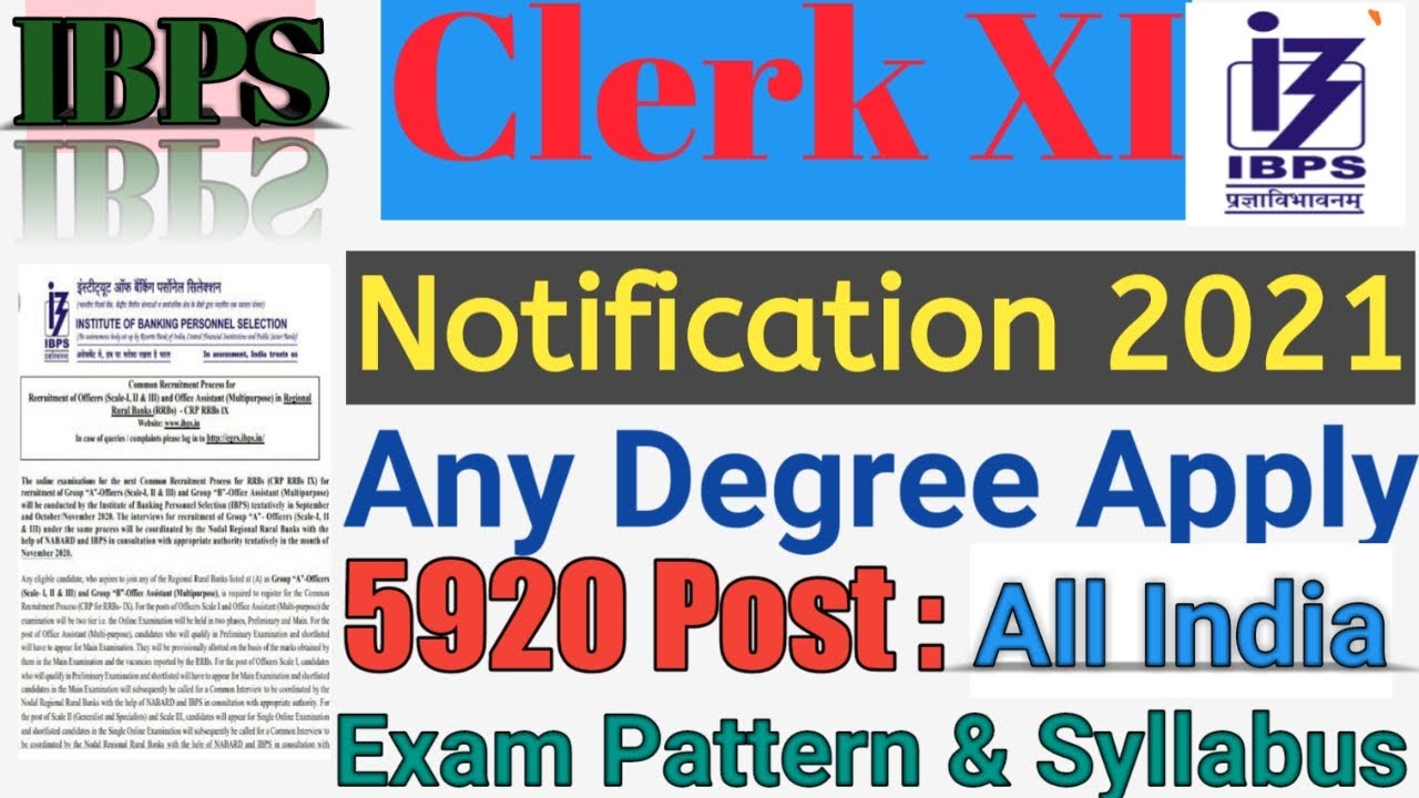 IBPS Clerk Recruitment 2021:: IBPS Clerk Notification 2021 Out :: IBPS Clerk Online Form apply 2021