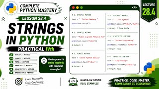 Python String Methods | strip(), replace(), count(), join() & More | Lesson 28.4 | Hindi/Urdu