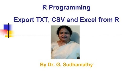 How to Export data from R (CSV, TXT and Excel)