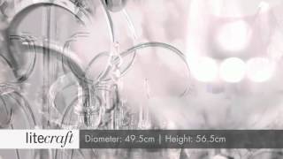 Vara 5 Light Bathroom Chandelier with Smoke Crystals | Litecraft - Lighting Your Home